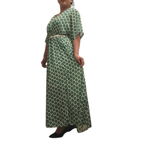 Maxi Dress Floral Patern Elastic Waist Size M - Picture 8 of 8